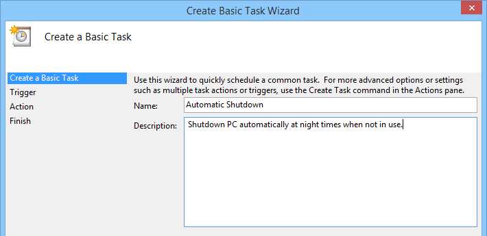 task creation wizard